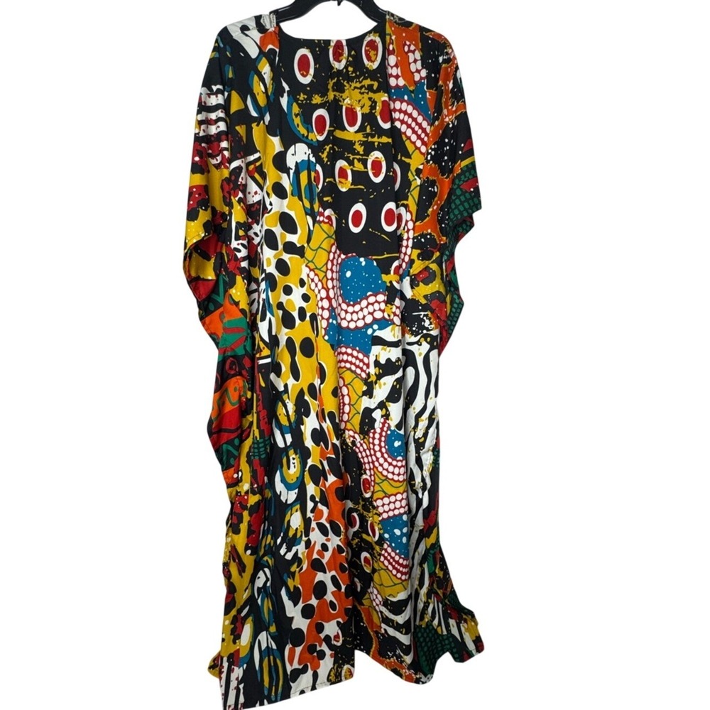 Sante Women Maxi Kaftan MuMu Resort Multi Print Sequin Cruise Maximalist Lounge - Picture 10 of 12